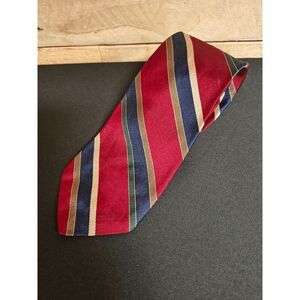 VTG 100% Silk Brooks Brothers Makers Tie Burgundy + Stripies USA 55.5"x3.25"